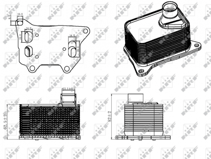 Radiator ulei termoflot potrivit AUDI A1, A3, A4 ALLROAD B8, A4 ALLROAD B9, A4 B8, A4 B9, A5, A6 C7, A6 C8, A7, A8 D4, Q2, Q3, Q5, Q7, TT; SEAT ALHAMBRA, ATECA, IBIZA IV SC, LEON, LEON SC, LEON ST 1.8 [2]