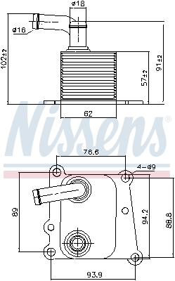 Radiator ulei termoflot potrivit FORD FIESTA, FIESTA IV, FIESTA MINIVAN, FOCUS I, GALAXY II, MONDEO IV, S-MAX, TOURNEO CONNECT, TRANSIT CONNECT 1.8D 08.98-06.15