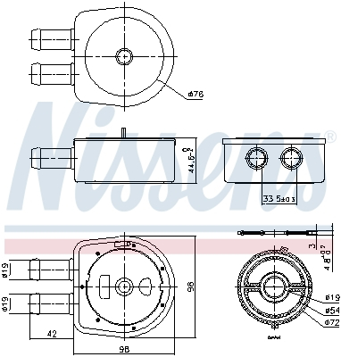 Radiator ulei termoflot potrivit FORD FIESTA V, MAVERICK, MONDEO III, TRANSIT 1.8-2.3LPG 10.00-