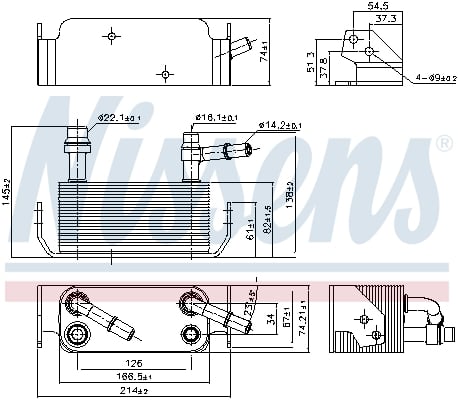 Radiator ulei termoflot potrivit LAND ROVER DISCOVERY IV, RANGE ROVER SPORT I 3.0 3.0D 3.6D 04.06-12.18