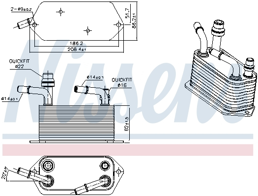 Radiator ulei termoflot potrivit LAND ROVER RANGE ROVER III 3.6D 04.06-08.12