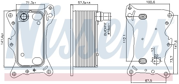 Radiator ulei termoflot potrivit MERCEDES A (W176), B SPORTS TOURER (W246, W242), CLA (C117), CLA SHOOTING BRAKE (X117), GLA (X156), SPRINTER 3,5-T (B907), SPRINTER 3,5-T (B907, B910) 1.8D 2.2D 11.11-