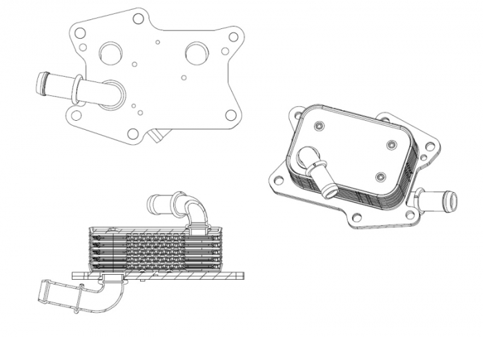 Radiator ulei termoflot potrivit MERCEDES C (A205), C (C204), C (C205), C T-MODEL (S204), C T-MODEL (S205), C (W204), C (W205), E (A207), E (A238), E (C207), E (C238), E T-MODEL (S212) 1.6-6.0 01.08-