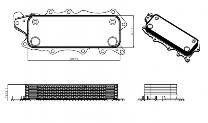 Radiator ulei termoflot potrivit MERCEDES C (CL203), C T-MODEL (S203), C T-MODEL (S204), C (W203), C (W204), CLC (CL203), CLK (A209), CLK (C209), CLS (C218), CLS (C219), CLS SHOOTING BRAKE (X218) 2.5-