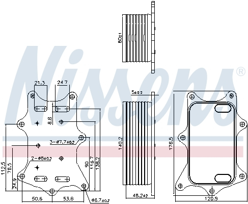 Radiator ulei termoflot potrivit MERCEDES C T-MODEL (S205), C (W205) 1.6D 05.14-05.18