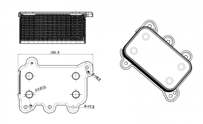 Radiator ulei termoflot potrivit MERCEDES E (W211), G (W463), M (W163), S (W220) 4.0D 06.00-