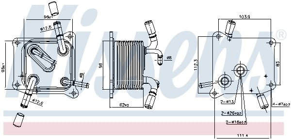 Radiator ulei termoflot potrivit NISSAN JUKE, QASHQAI I, TIIDA 1.6 02.07-