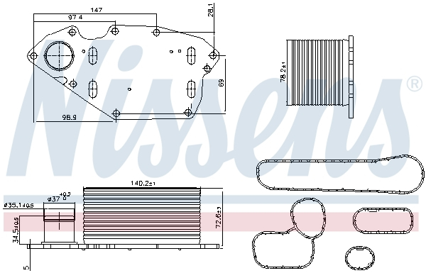 Radiator ulei termoflot potrivit NISSAN NV400; OPEL MOVANO B; RENAULT MASTER III 2.3D 02.10-