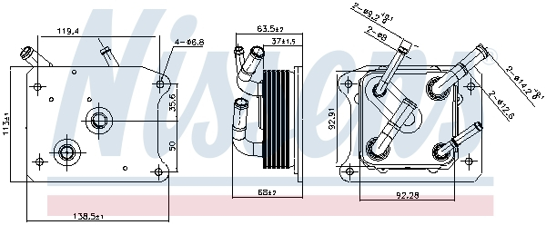 Radiator ulei termoflot potrivit nissan pathfinder iv, rogue; renault koleos i, koleos ii 1.7d 2.5 2.5h 01.07-