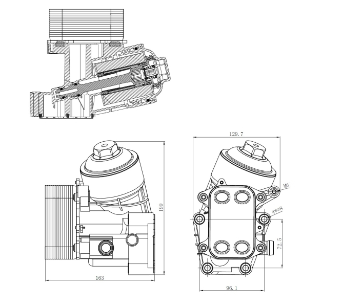 Radiator ulei termoflot potrivit SEAT IBIZA IV, IBIZA IV SC, IBIZA IV ST; SKODA FABIA II, ROOMSTER, ROOMSTER PRAKTIK; VW POLO, POLO V 1.2D 10.09-