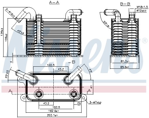 Radiator ulei termoflot potrivit VW CALIFORNIA T5 CAMPER, MULTIVAN V, TRANSPORTER V 2.5D 04.03-11.09