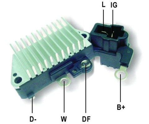 Regulator alternator (14V) potrivit DAIHATSU CUORE II, HIJET; SUZUKI SAMURAI, SJ413, SWIFT I; TOYOTA COROLLA, COROLLA FX, DYNA, HIACE III, HILUX IV, HILUX V, LAND CRUISER 0.8-2.4D 12.82-12.04