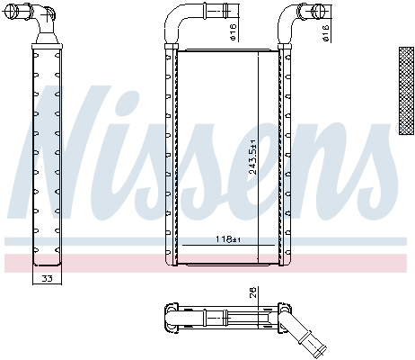 Schimbator caldura incalzire habitaclu (118x244x26mm) potrivit SCANIA G II, L, P II, R II, S DC07.108-OC13.101 09.16- [3]