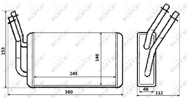 Schimbator caldura incalzire habitaclu (146x245x48) FORD TRANSIT 2.0D-2.4D intre 2000-2006