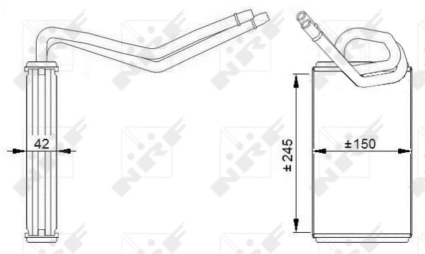 Schimbator caldura incalzire habitaclu (150x245x42) FORD TRANSIT 2.0D-2.4D intre 2000-2006