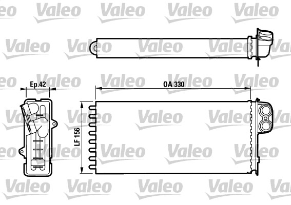 Schimbator caldura incalzire habitaclu potrivit RVI PREMIUM dCi11B/43-MIDR06.23.56B/41 dupa 1996 (157x42/330x42mm) [3]