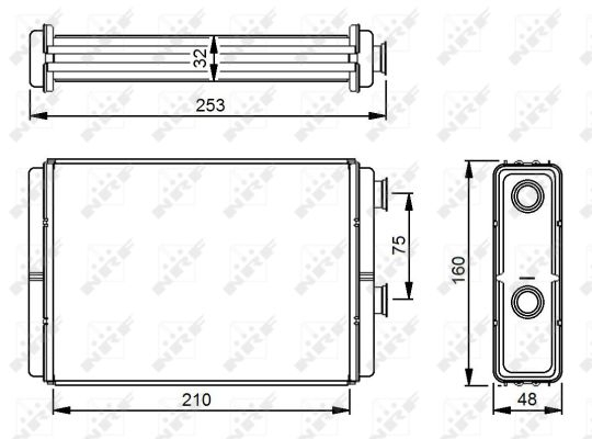 Schimbator caldura incalzire habitaclu (160x210x32) FIAT DOBLO, DOBLO CARGO, IDEA, PUNTO; LANCIA MUSA, YPSILON 1.2-1.9D dupa 1999