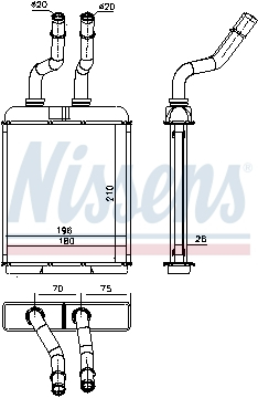 Schimbator caldura incalzire habitaclu (210x184x25) ALFA ROMEO 147, 156, GT 1.6-3.2 intre 2007-2010