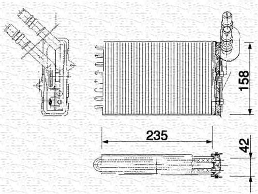 Schimbator caldura incalzire habitaclu (235x158x42) RENAULT CLIO II, ESPACE IV, KANGOO EXPRESS 1.2-3.5 dupa 1997