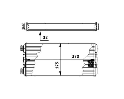 Schimbator caldura incalzire habitaclu (370x175x32mm) potrivit MERCEDES ACTROS MP2 / MP3 OM541.920-OM542.969 10.02- [4]