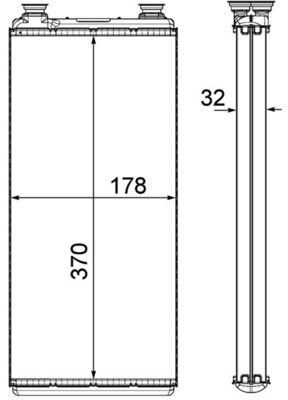 Schimbator caldura incalzire habitaclu potrivit MAN F2000, FOC, TGA, TGL I, TGM I, TGS I, TGX I D0834LFL40-D2876LF13 dupa 1994 (370x178x32mm) [4]