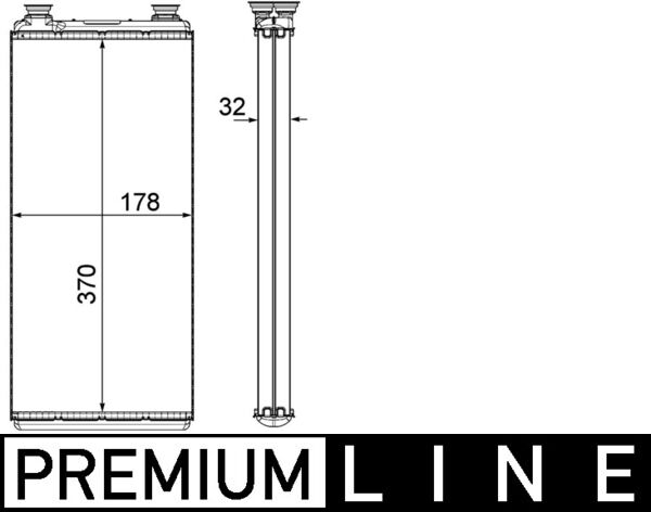 Schimbator caldura incalzire habitaclu potrivit MAN F2000, FOC, TGA, TGL I, TGM I, TGS I, TGX I D0834LFL40-D2876LF13 dupa 1994 (370x178x32mm) [3]