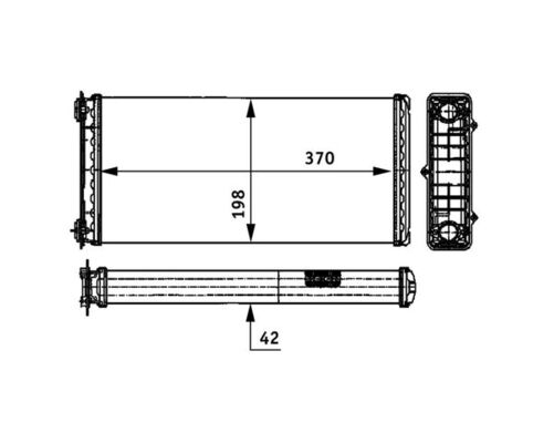 Schimbator caldura incalzire habitaclu potrivit DAF 65 CF, 75 CF, 85 CF, 95 XF, CF 85, XF 105, XF 106, XF 95 MX-11320-XF355M dupa 1997 (370x189x42mm) [2]
