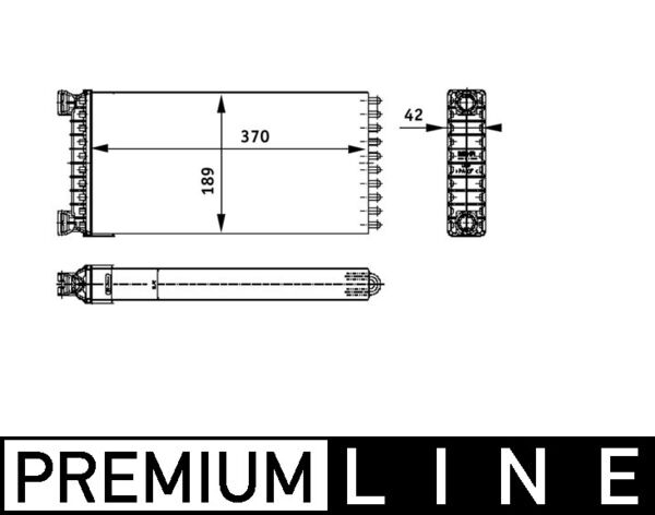 Schimbator caldura incalzire habitaclu potrivit DAF CF, CF 85, XF 105, XF 106; MAN E2000, TGA, TGL I, TGM I, TGS I, TGX I D0834LFL40-PX-7231 dupa 2000 (370x189x42mm) [3]