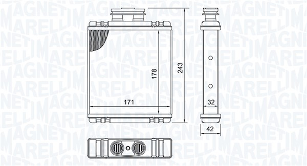 Schimbator caldura incalzire habitaclu potrivit AUDI A1; SEAT IBIZA IV, IBIZA IV SC, IBIZA IV ST, TOLEDO IV; SKODA FABIA III, RAPID; VW POLO, POLO V 1.0-2.0 01.14-12.22