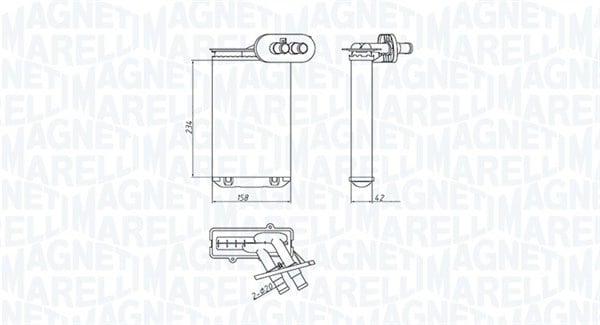 Schimbator caldura incalzire habitaclu potrivit AUDI A3; SEAT AROSA, CORDOBA, CORDOBA VARIO, IBIZA II, INCA, TOLEDO I; SKODA OCTAVIA I; VW CADDY II, CADDY II MINIVAN, CORRADO, GOLF II, GOLF III, GOLF