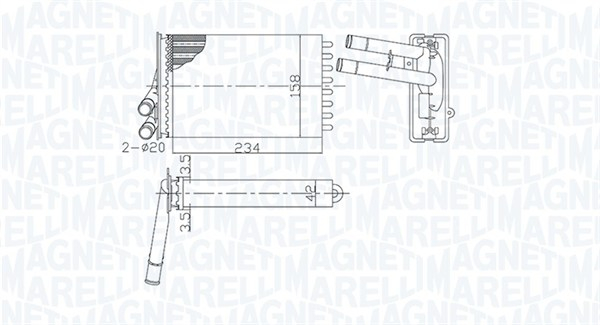 Schimbator caldura incalzire habitaclu potrivit AUDI A4 B5; SKODA SUPERB I; VW PASSAT B5, PASSAT B5.5 1.6-4.0 11.94-03.08