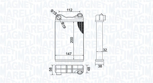 Schimbator caldura incalzire habitaclu potrivit FIAT PUNTO 1.2-1.9D 09.99-03.12