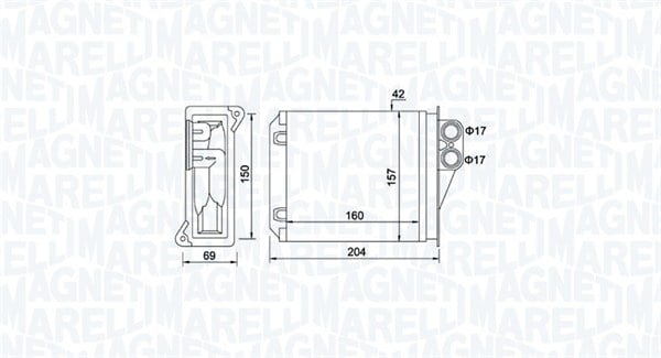 Schimbator caldura incalzire habitaclu potrivit MERCEDES SPRINTER 3,5-T (B906), SPRINTER 3-T (B906), SPRINTER 4,6-T (B906), SPRINTER 5-T (B906); VW CRAFTER 30-35, CRAFTER 30-50 1.8-3.5 04.06-12.18