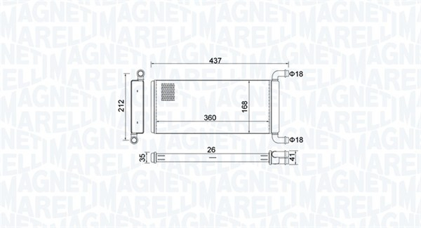 Schimbator caldura incalzire habitaclu potrivit MERCEDES SPRINTER 3,5-T (B906); VW CRAFTER 30-35, CRAFTER 30-50 2.0D-3.5 04.06-12.16