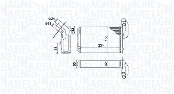 Schimbator caldura incalzire habitaclu potrivit RENAULT 19 II, 19 II CHAMADE, 19 II HATCHBACK, CLIO I, CLIO I HATCHBACK 1.1-2.0 05.90-09.98