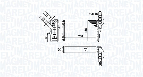 Schimbator caldura incalzire habitaclu potrivit RENAULT CLIO II, CLIO II HATCHBACK, THALIA I, THALIA II 1.2-3.0 02.98-