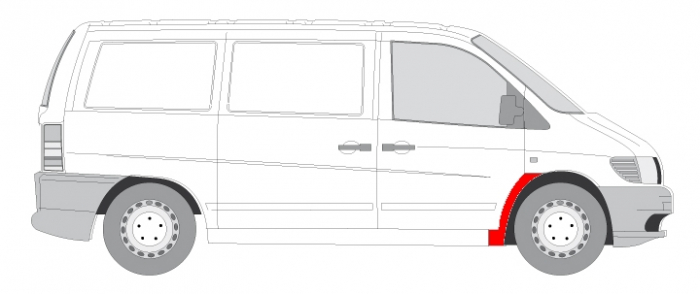 Segment reparatie aripa Dreapta (partea din spate) potrivit MERCEDES V (638/2), VITO (W638) 1997-2003 [2]