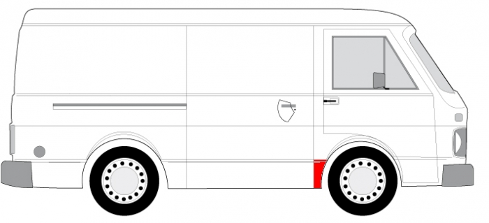 Segment reparatie aripa dreapta partea inferioara/spate VW LT 28-35 I, LT 40-55 I intre 1975-1996 [2]