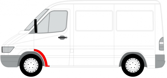 Segment reparatie aripa fata stanga partea din spate MERCEDES SPRINTER; VW LT intre 1995-2006 [2]