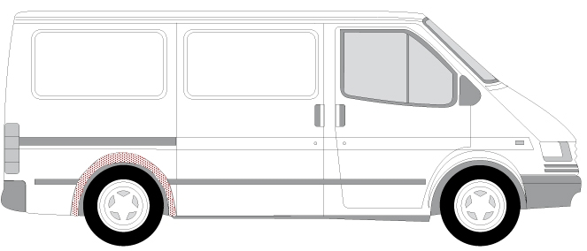 Segment reparatie aripa spate dreapta aripa, model scurt FORD TRANSIT intre 1991-2000 [2]