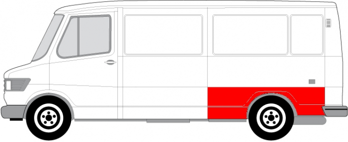Segment reparatie aripa Spate Stanga (model mediu) potrivit MERCEDES T1 (601), T1 (601, 611), T1 (602), T1 (B601), T1 (B602), T1/TN [2]