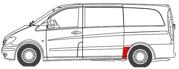 Segment reparatie aripa Spate Stanga (Partea frontala, model scurt) potrivit MERCEDES VIANO (W639), VITO / MIXTO (W639), VITO (W639) [2]
