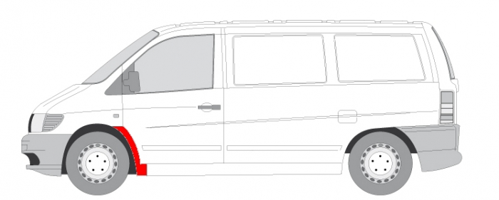 Segment reparatie aripa Stanga (partea din spate) potrivit MERCEDES V (638/2), VITO (W638) 01.97-12.03 [2]