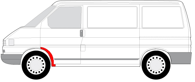 Segment reparatie aripa stanga partea din spate VW TRANSPORTER IV intre 1990-2003 [2]
