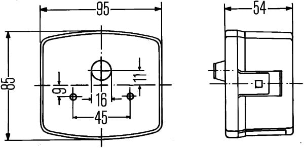 Semnalizator spate dreptunghiular (Galben/alb) [2]