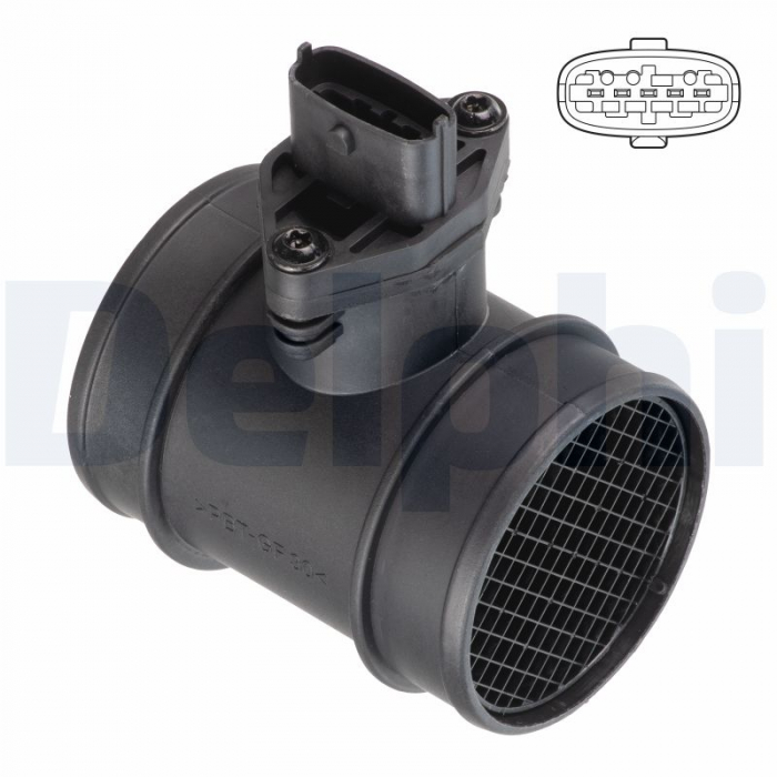 Senzor debitmetru potrivit ALFA ROMEO 147, 156, 166, GT, GTV, SPIDER; FIAT BRAVA, BRAVO I, MAREA, PUNTO, PUNTO/HATCHBACK; LANCIA LYBRA, THESIS; OPEL MERIVA A 1.4-2.4D 1995-2012 - (5 pin, modul) [3]