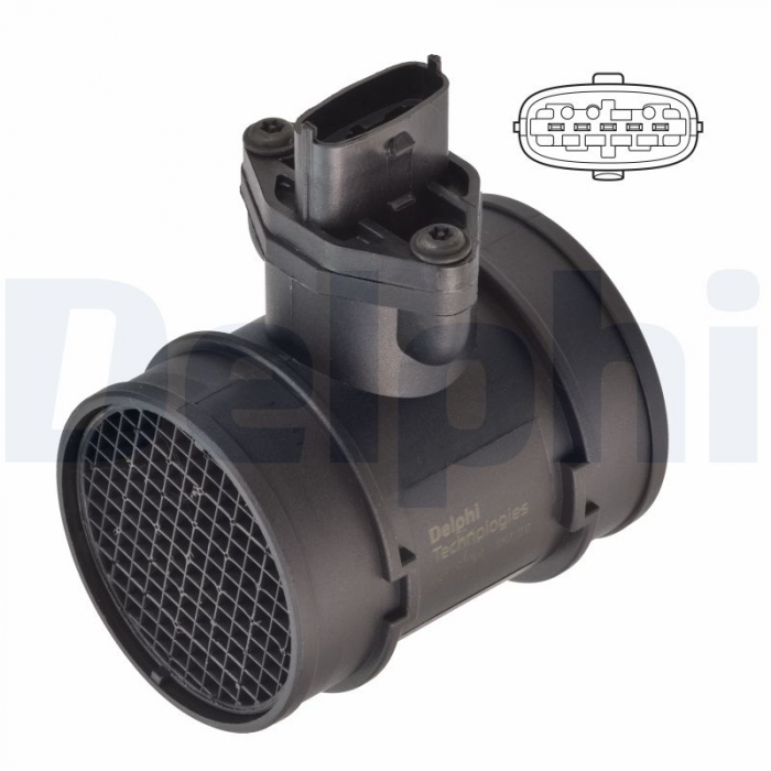 Senzor debitmetru (5 pin) potrivit ALFA ROMEO 156; OPEL ASTRA G, ASTRA G KOMBI, CORSA C, OMEGA B, VECTRA B, ZAFIRA A 1.6-2.4D 11.96-12.09