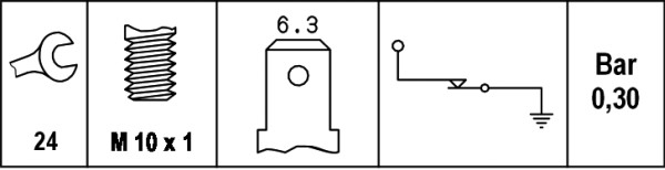 Senzor presiune ulei potrivit MERCEDES V (638/2); VOLVO 240, 740, 760, 940 II, 960, S70, V70 I, V70 II; AUDI 100 C2, 100 C3, 100 C4 0.9-4.2 dupa 1973 (0, 15-0, 35bar, 1 pin, albastru inchis) [2]