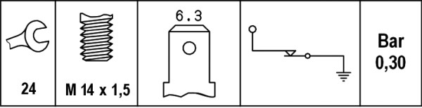 Senzor presiune ulei potrivit OPEL ASCONA B, ASCONA C, COMMODORE B, COMMODORE C, CORSA A, CORSA A TR, KADETT B, KADETT C, KADETT C CITY 1.0-3.4 1965-2012 (0, 35-0, 55bar, 1 pin, negru) [2]