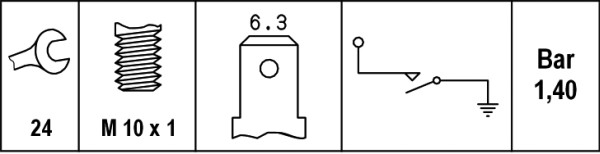 Senzor presiune ulei potrivit MERCEDES V (638/2); AUDI 200 C3, 80 B2, 80 B3, 80 B4, 90 B3, A3, A4 B5, A6 C4, A6 C5, A8 D2, CABRIOLET B3, COUPE B2 1.0-2.9 dupa 1976 (1, 2-1, 6bar, 1 pin, negru) [2]